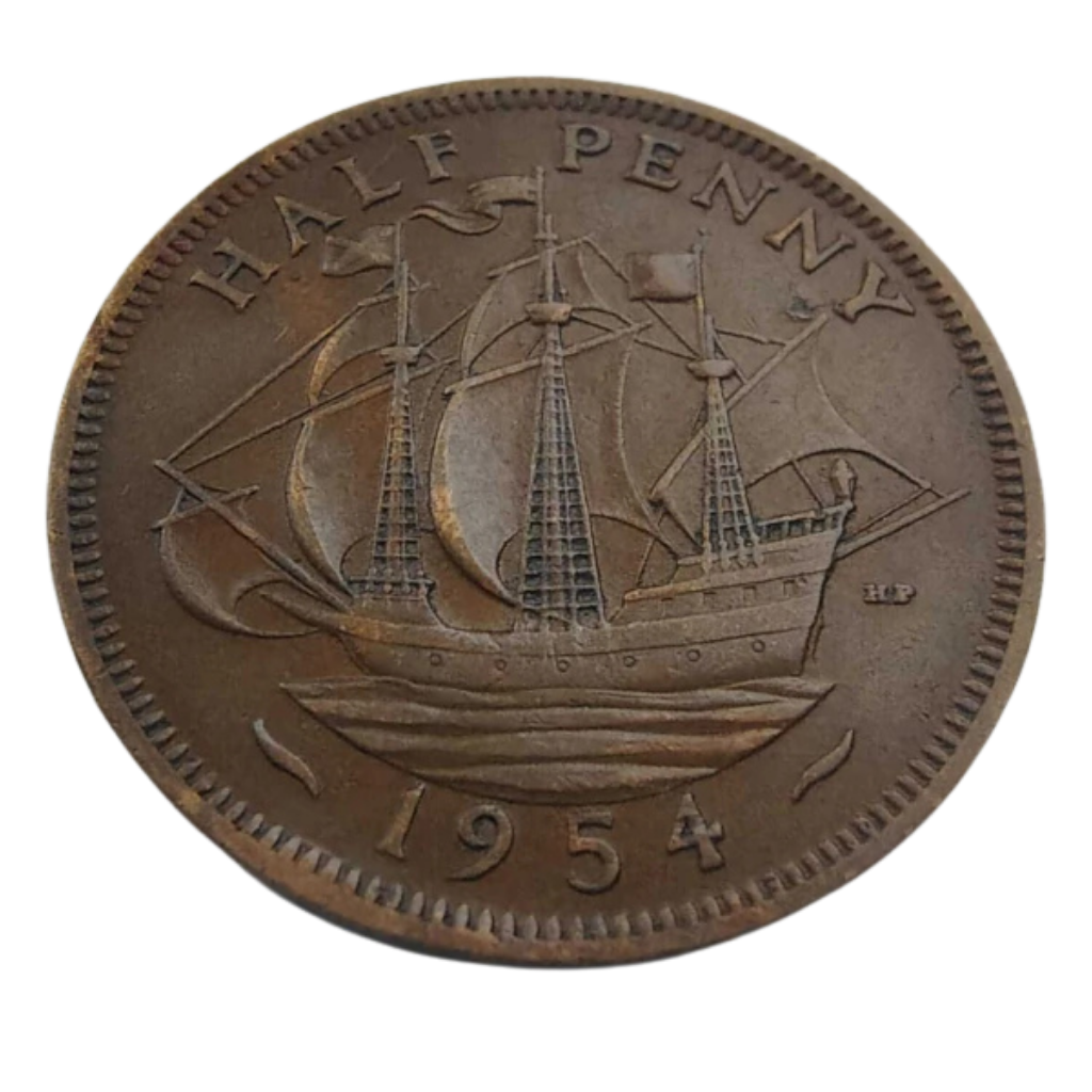 Moeda Half Penny 1954 Reino Unido - Imagem 2