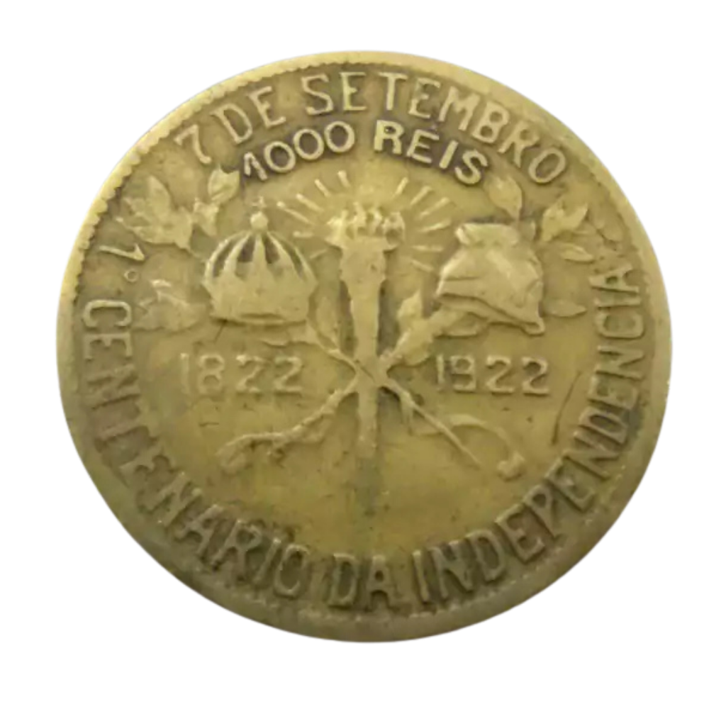 Moeda 1000 Réis 1922 Brasil - MBC - Imagem 2
