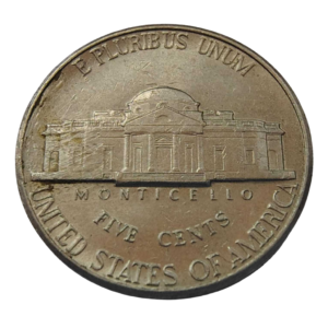 Moeda 5 Cents 1992 letra P - EUA