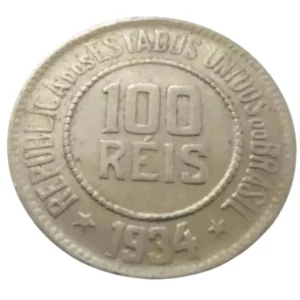 Moeda 100 Réis 1934 Brasil - SOB