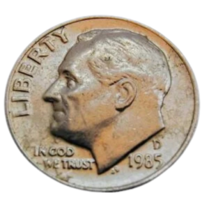 Moeda 1 Dime 1985 letra D - EUA