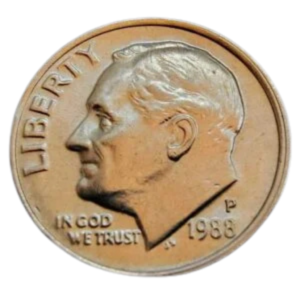 Moeda 1 Dime 1988 letra P - EUA