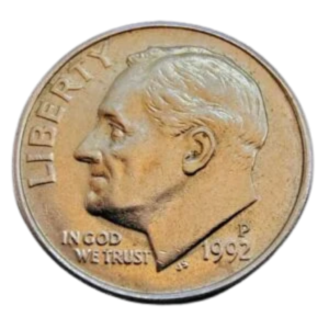 Moeda 1 Dime 1992 letra P - EUA