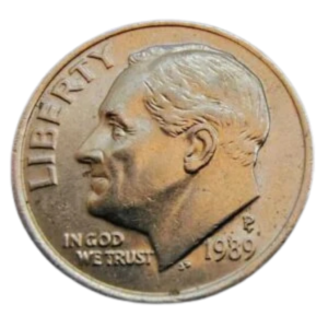 Moeda 1 Dime 1989 letra P - EUA