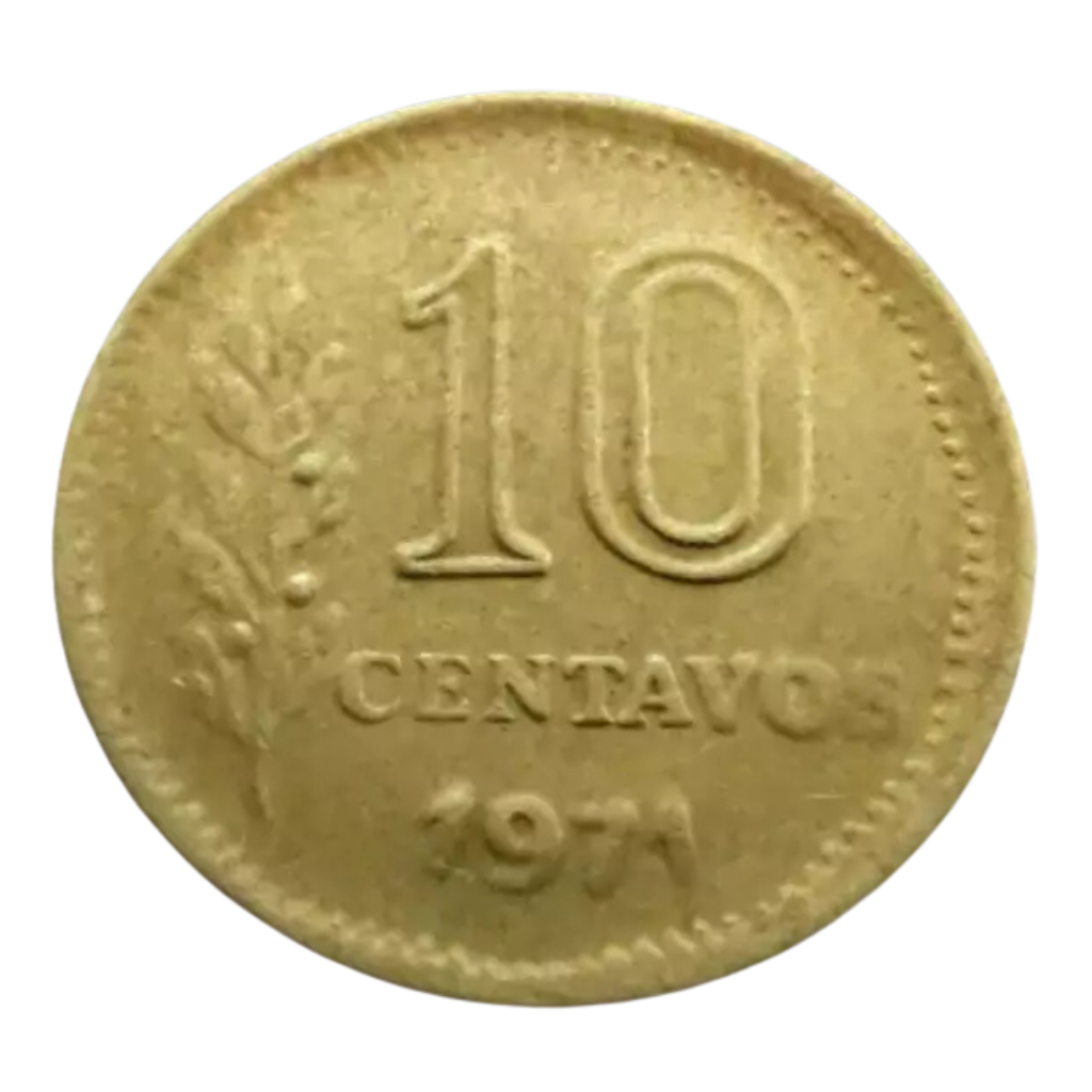 Moeda 10 Centavos 1971 - Argentina - Imagem 2