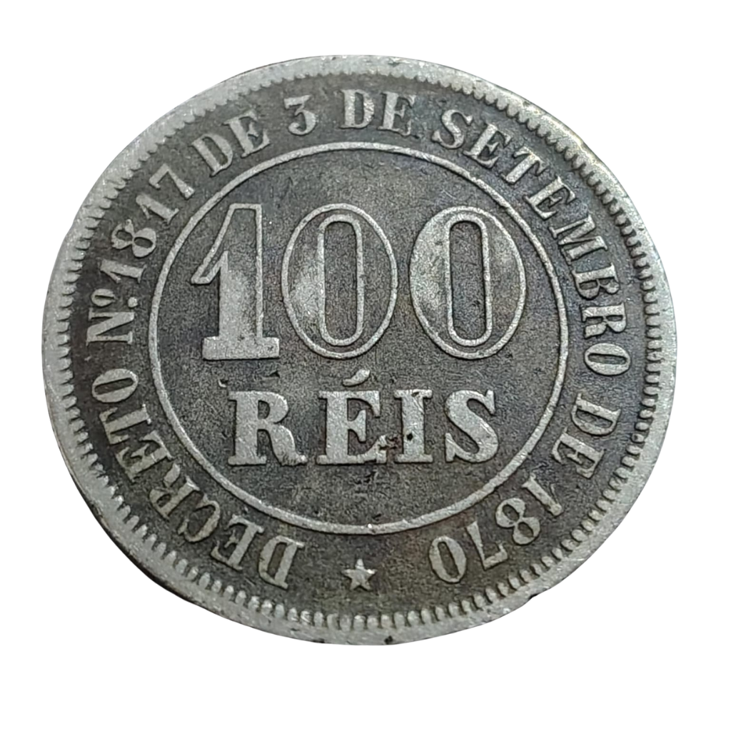 Moeda 100 réis 1883 Brasil - Império - Imagem 2