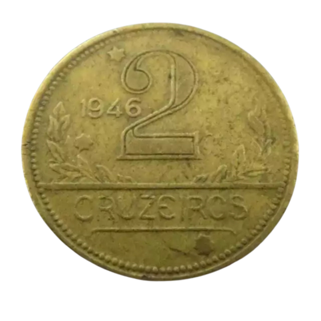 Moeda 2 Cruzeiros 1946 Brasil - MBC - Imagem 3