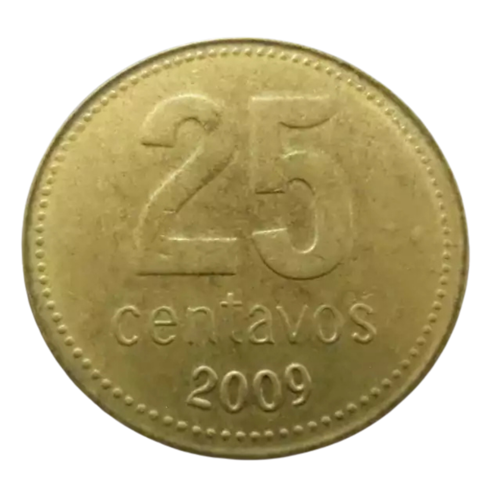 Moeda 25 Centavos 2009 - Argentina - Imagem 2