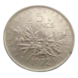 Moeda 5 Francos 1972 - França