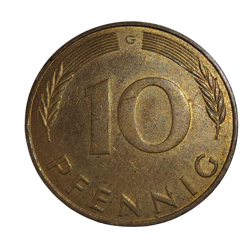 Moeda 10 Pfennig 1971 - Alemanha - Imagem 2