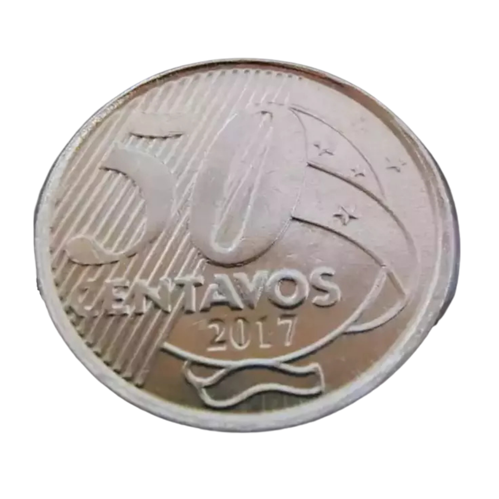 Moeda 50 Centavos 2017 Brasil - MBC - Imagem 2
