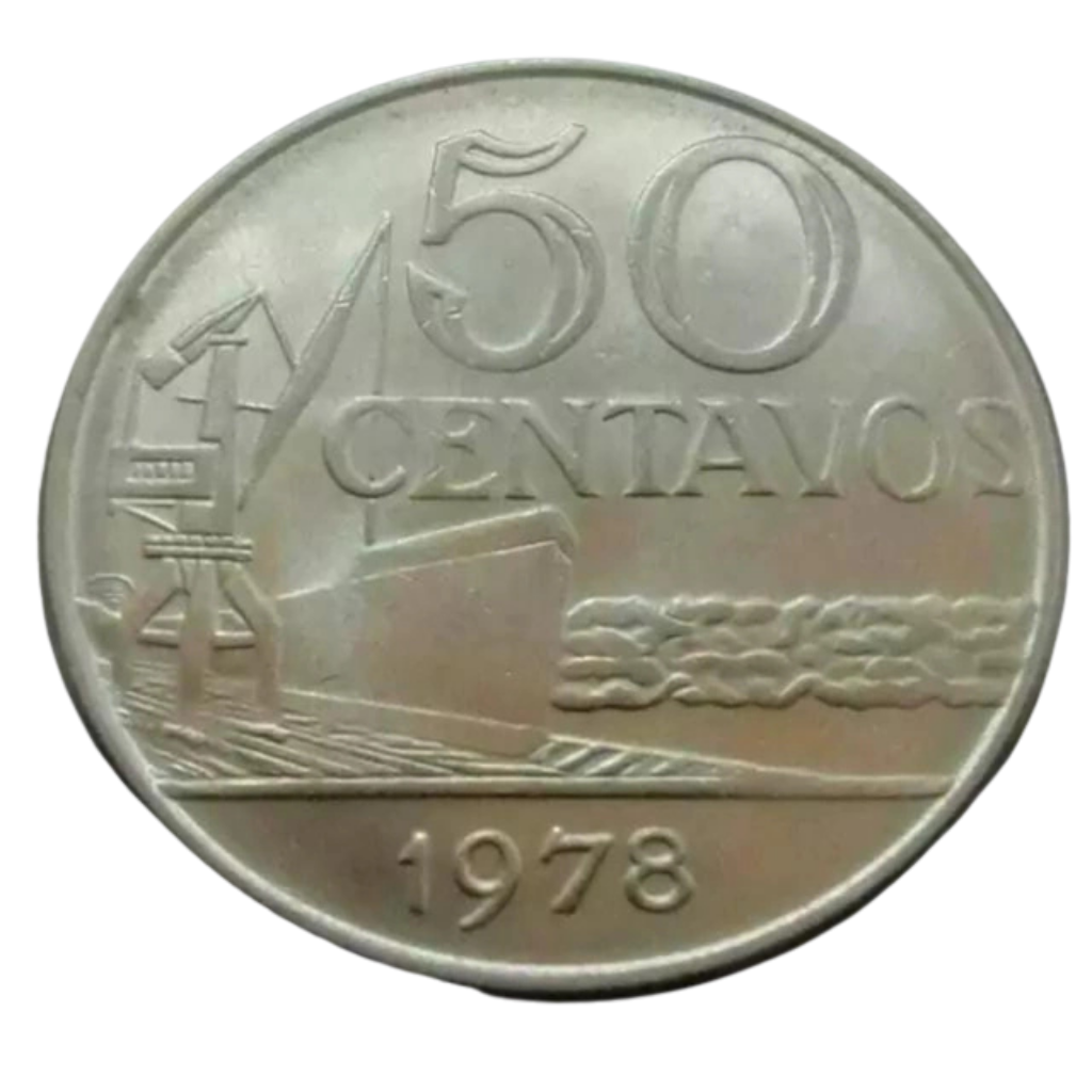 Moeda 50 Centavos 1978 Brasil - MBC - Imagem 2