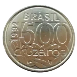 Moeda 500 Cruzeiros 1992 Tartaruga Marinha Brasil - SOB