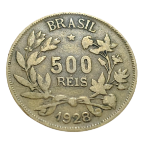 Moeda 500 Réis 1928 Abundância Brasil - MBC
