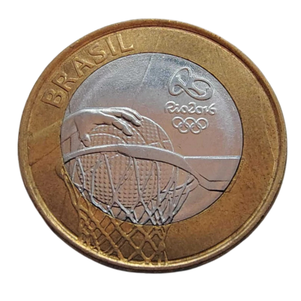 Moeda 1 Real 2015 Basquete - Olimpíadas Rio 2016