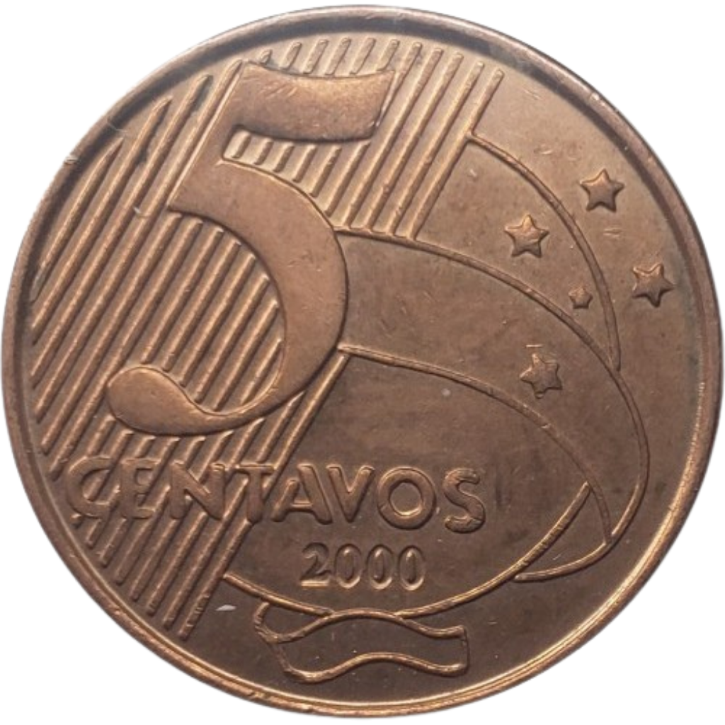 Moeda 5 Centavos 2000 Brasil - MBC - Imagem 3