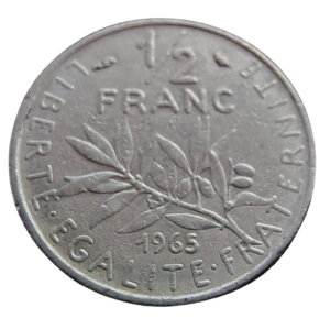 Moeda 1/2 Franco 1965 França