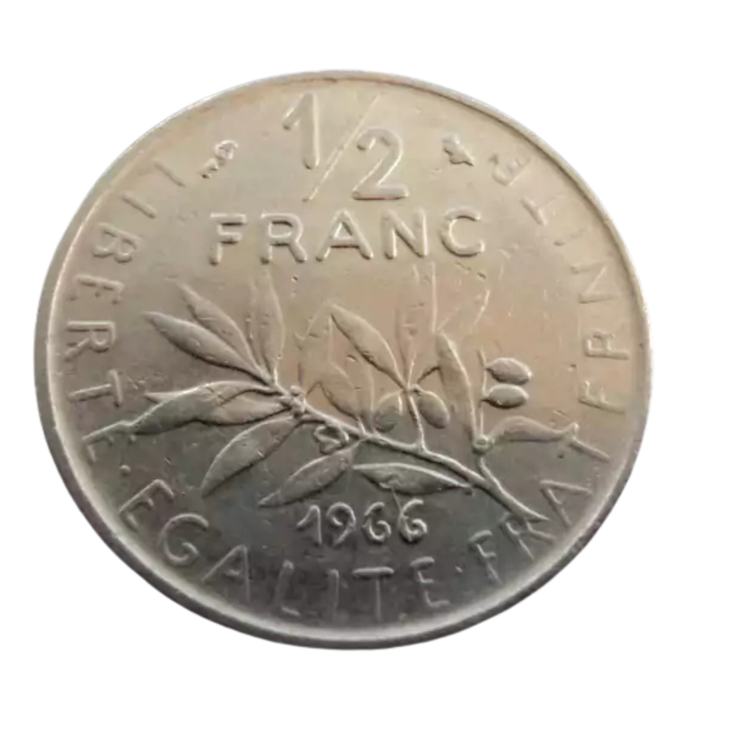 Moeda 1/2 Franco 1966 - França - Imagem 2