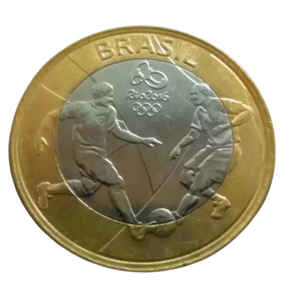 Moeda 1 Real 2015 Futebol Olimpíadas Rio 2016