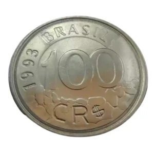 Moeda 100 Cruzeiros Reais 1993 Lobo Guará Brasil - MBC