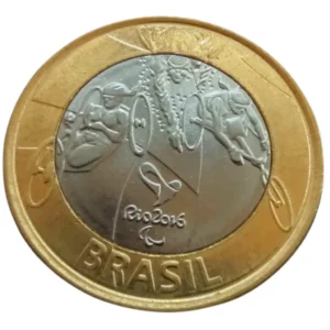 Moeda 1 Real 2014 Paratriatlo Olimpíadas Rio 2016 - MBC