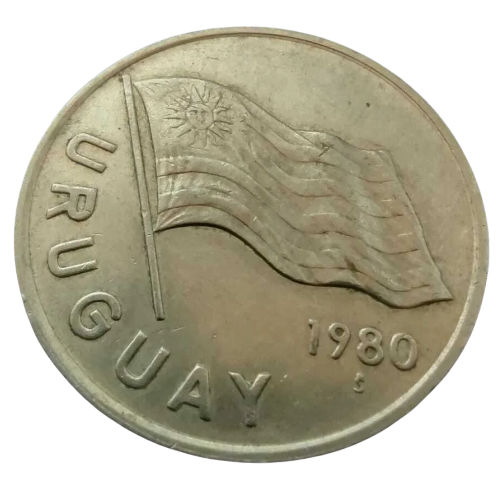 Moeda 5 Pesos Novos 1980 - Uruguai - Imagem 2