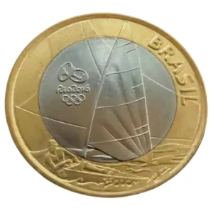 Moeda 1 Real 2015 Vela - Olimpíadas Rio 2016