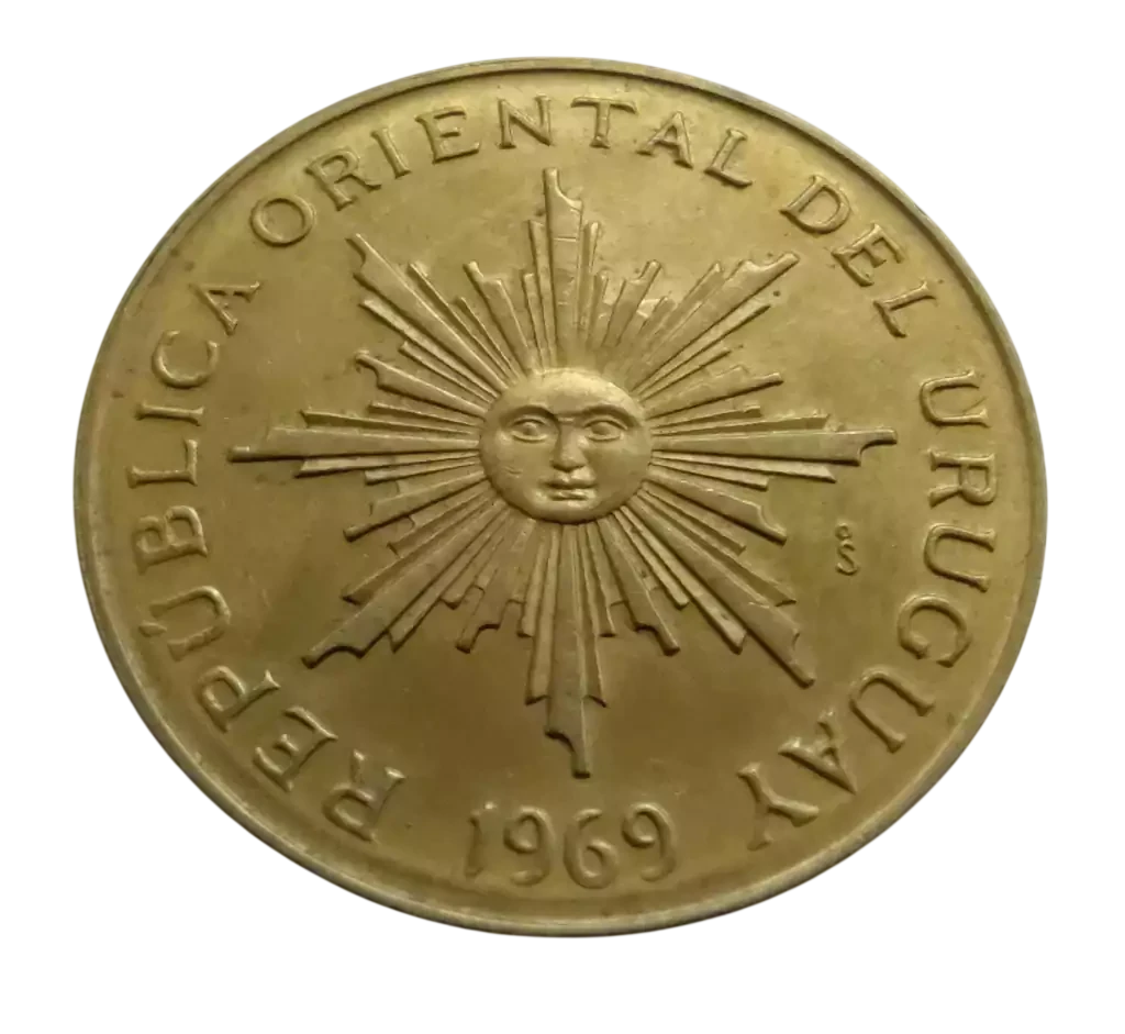 Moeda 10 Pesos 1969 Uruguai