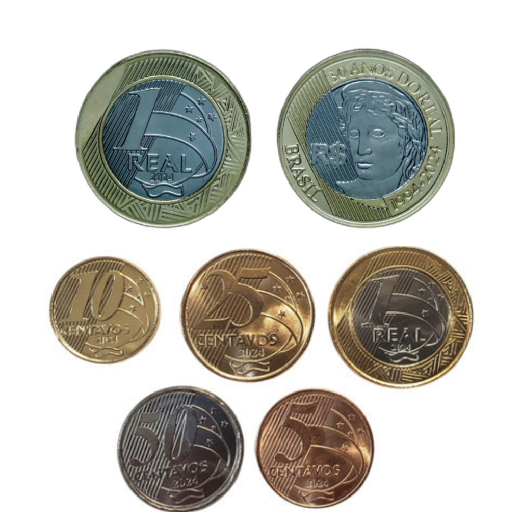 Set Completo 2024 com moeda Comemorativa 30 anos do Plano Real - Imagem 2