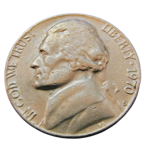 Moeda 5 Cents 1970 Letra S - EUA