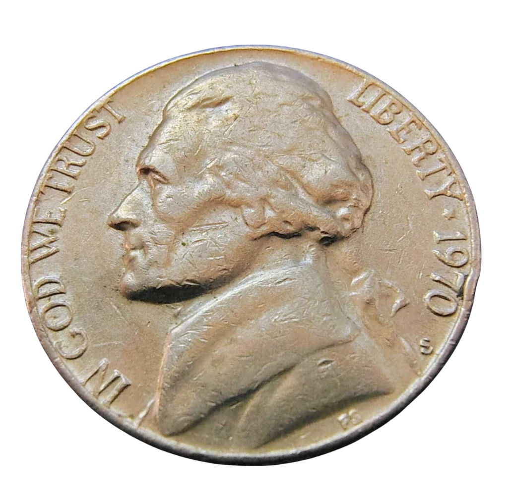 Moeda 5 Cents 1970 Letra S - EUA