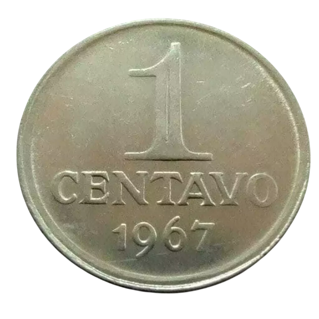 Moeda 1 Centavo 1967 Disco Grosso Brasil - MBC - Imagem 2