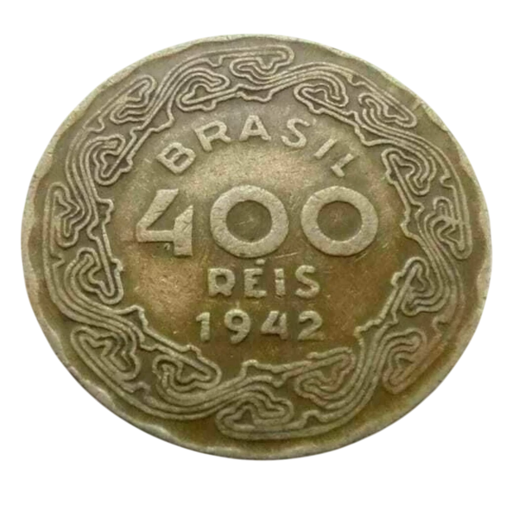 Moeda 400 Réis 1942 Níquel Rosa Brasil - MBC - Imagem 2