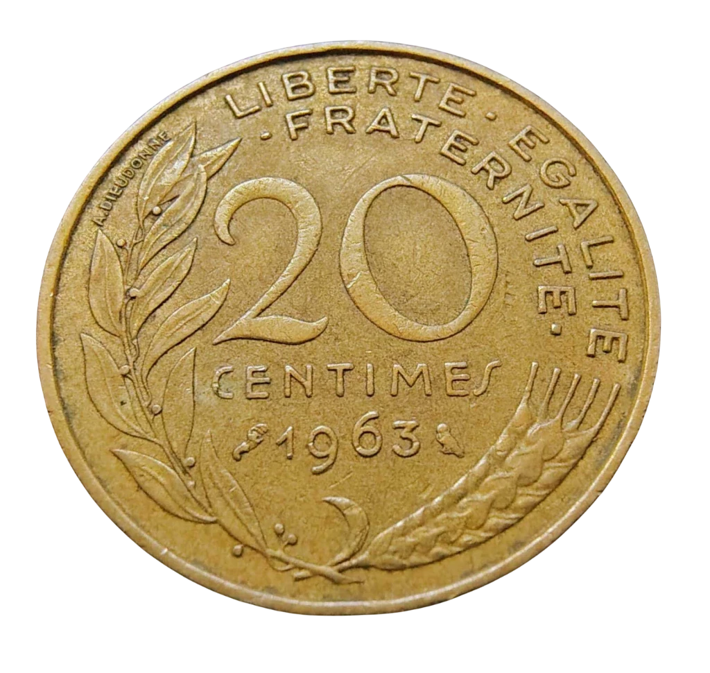 Moeda 20 Cêntimes 1963 - França - Imagem 2