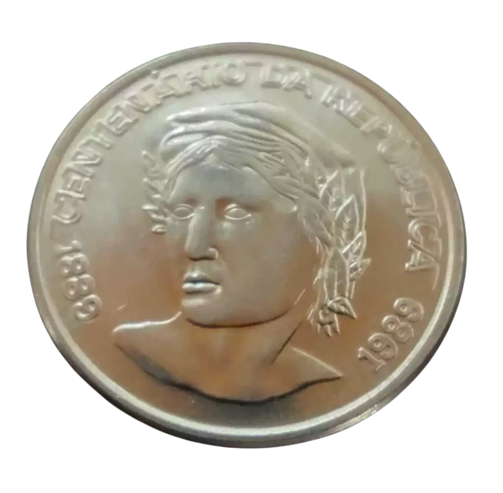 Moeda 1 Cruzado novo 1989 - Centenário da República - Imagem 2