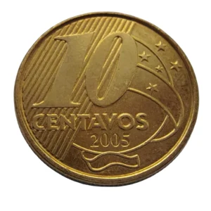 Moeda 10 Centavos 2005 Brasil - Flor de Cunho