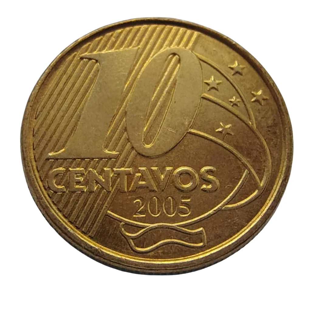 Moeda 10 Centavos 2005 Brasil - Flor de Cunho