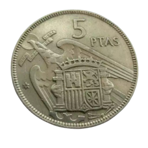 Moeda 5 Pesetas 1957 Espanha