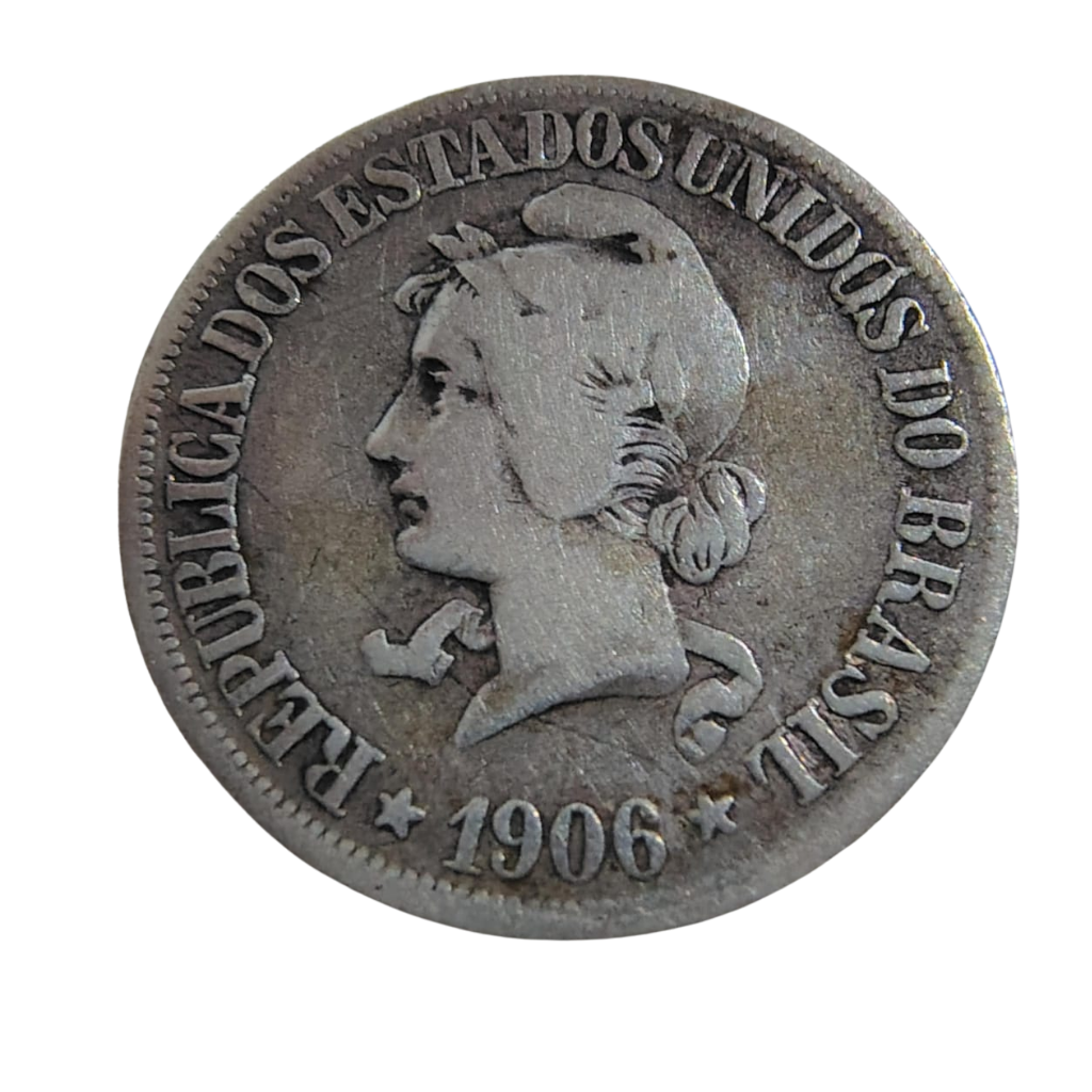 Moeda 500 Réis Brasil 1906 - Prata - Imagem 2