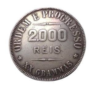 Moeda 2000 Réis Brasil 1907 – Prata