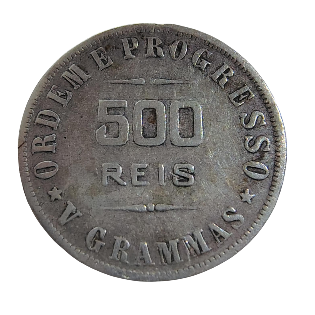 Moeda 500 Réis Brasil 1906 - Prata